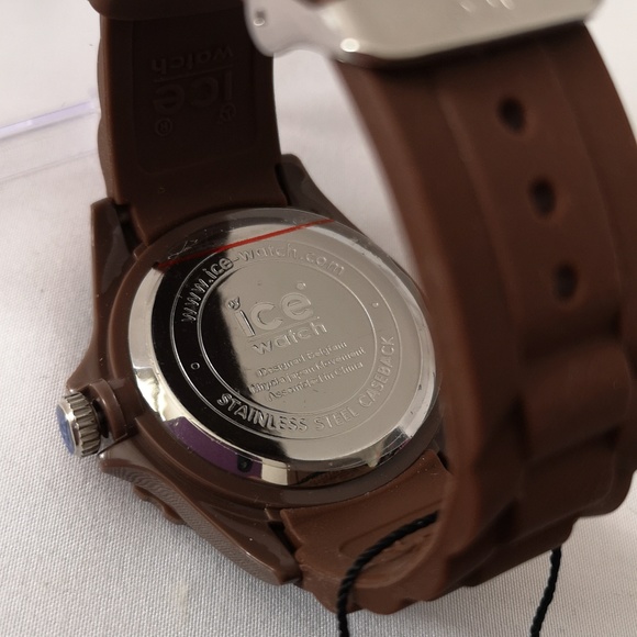 New in Box Ice Watch Belgium Brown Weave Quality Rubber Band Brown Cooper Face - Picture 4 of 7